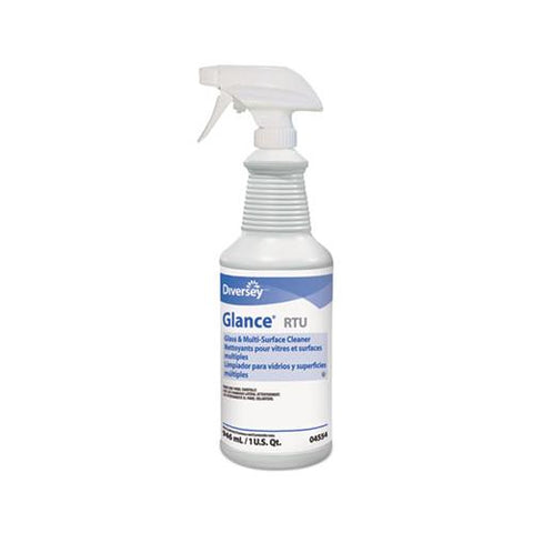 Glance Glass & Multi-surface Cleaner, Liquid, 32 Oz Spray Bottle, 12-carton