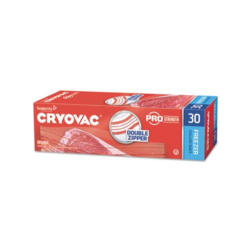 Cryovac One Gallon Freezer Bag Dual Zipper, 1 Gal, 2.5 Mil, 10.5" X 10.94", Clear, 270-carton