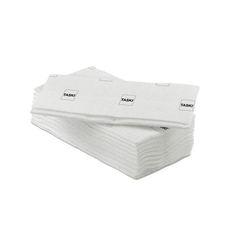 Taskisum Disposable Microfiber Mop, 17.7" X 4.9" Head, White, 25-pack