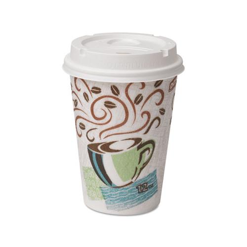 Paper Hot Cups & Lids Combo Bag, 12 Oz, 50-pack, 6-packs Per Carton