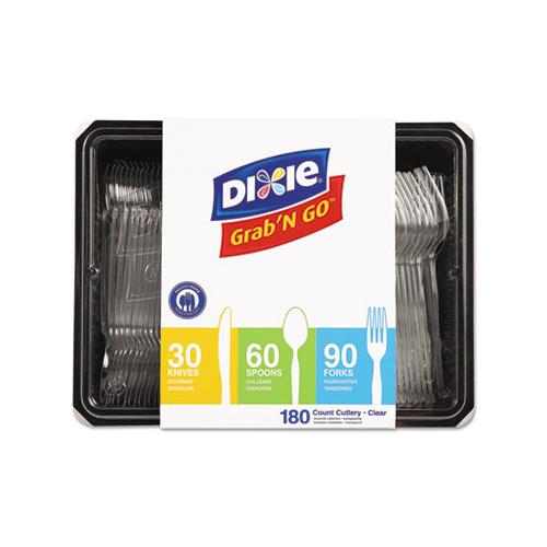 Heavyweight Polystyrene Cutlery, Clear, Knives-spoons-forks, 180-pack, 10 Packs-carton