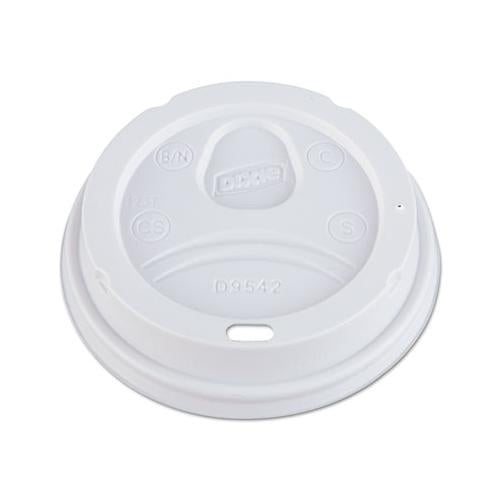 Dome Drink-thru Lids, Fits 10, 12, 16oz Paper Hot Cups, White, 1000-carton
