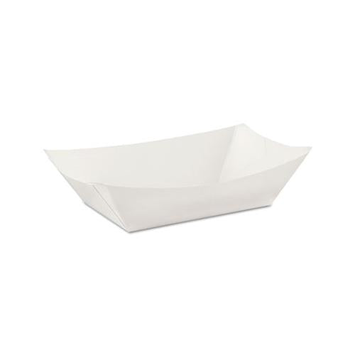 Kant Leek Polycoated Paper Food Tray, 3 Pound, White, 250-pack