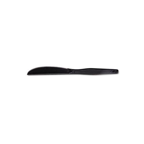 Plastic Tableware, Heavy Mediumweight Knives, Black, 100-box, 10 Boxes-carton