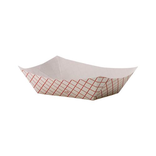 Kant Leek Polycoated Paper Food Tray, 4 7-10 X 1 3-5 X 6 1-4, Red Plaid, 1000-ct