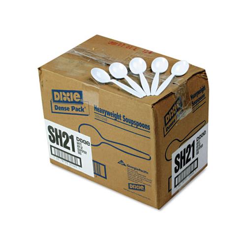 Plastic Cutlery, Heavyweight Soup Spoons, White, 1,000-carton
