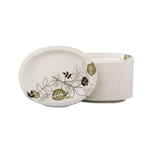 Pathways Heavyweight Oval Platters, 8 1-2 X 11, Green-burgundy, 500-carton