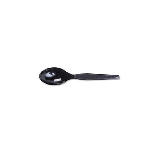 Plastic Cutlery, Heavy Mediumweight Teaspoons, Black, 100-box