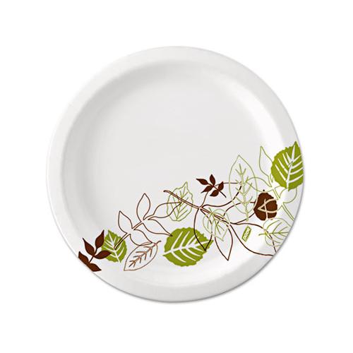Pathways Soak-proof Shield Mediumweight Paper Plates, 6 7-8", Grn-burg, 500-ct