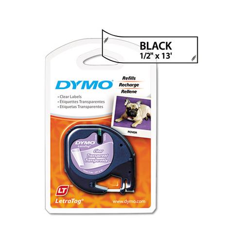 Letratag Plastic Label Tape Cassette, 0.5" X 13 Ft, Clear