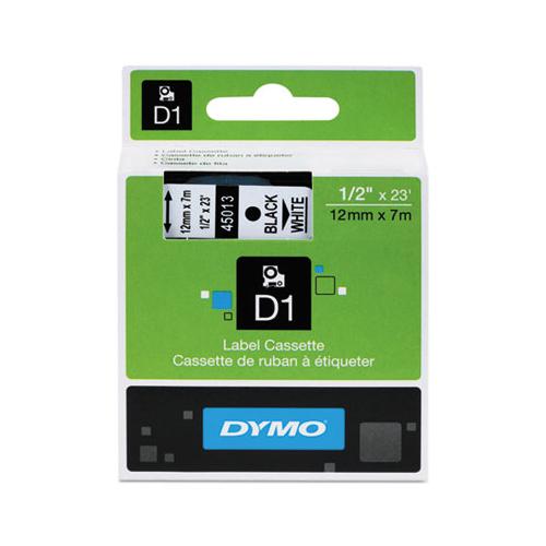 D1 High-performance Polyester Removable Label Tape, 0.5" X 23 Ft, Black On White