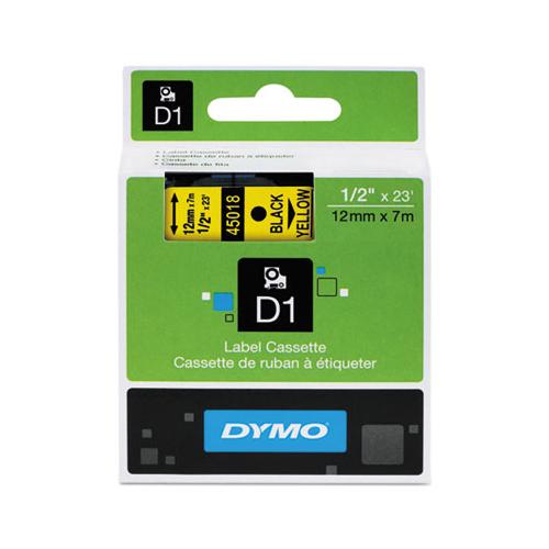 D1 High-performance Polyester Removable Label Tape, 0.5" X 23 Ft, Yellow