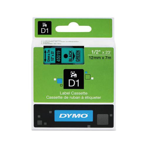 D1 High-performance Polyester Removable Label Tape, 0.5" X 23 Ft, Black On Green