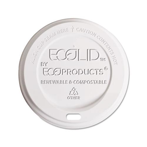 Ecolid Renewable-compostable Hot Cup Lid, Pla, Fits 10-20 Oz Hot Cups, 50-pack, 16 Packs-carton