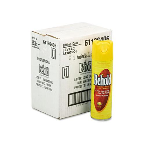 Professional Behold Furniture Polish, 16oz Aerosol, Lemon, 6-carton