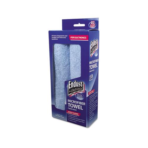 Large-sized Microfiber Towels Two-pack, 15 X 15, Unscented, Blue, 2-pack