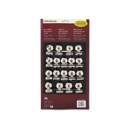 Bulldog Magnetic Clips, 0.44", Nickel-plated, 18-box