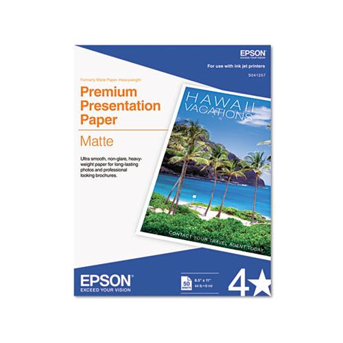 Premium Matte Presentation Paper, 9 Mil, 8.5 X 11, Matte Bright White, 50-pack