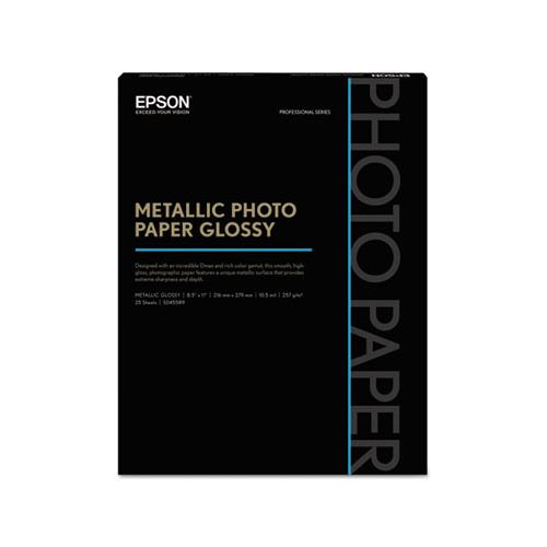 Professional Media Metallic Gloss Photo Paper, 10.5 Mil, 8.5 X 11, White, 25-pack