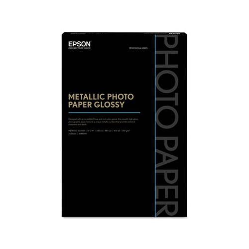 Professional Media Metallic Gloss Photo Paper, 5.5 Mil, 13 X 19, White, 25-pack