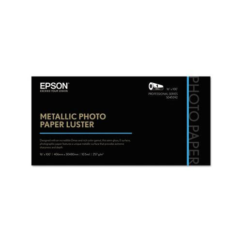 Professional Media Metallic Photo Paper, 10.5 Mil, 16" X 100 Ft, Luster White