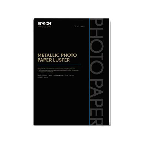 Professional Media Metallic Luster Photo Paper, 5.5 Mil, 13 X 19, White, 25-pack