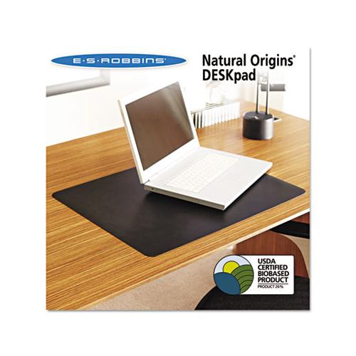 Natural Origins Desk Pad, 24 X 19, Matte, Black