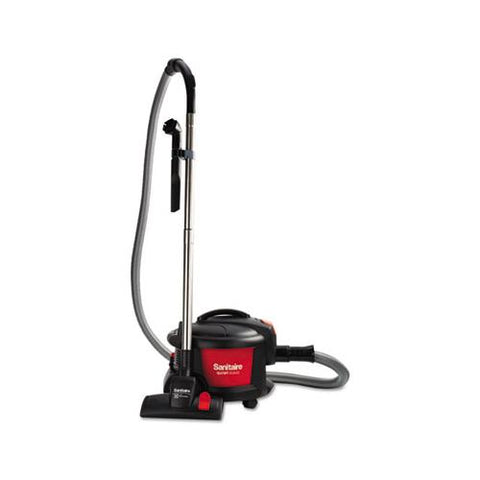 Extend Top-hat Canister Vacuum, 9 Amp, 11" Cleaning Path, Red-black