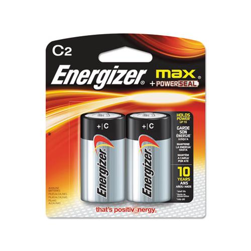Max Alkaline C Batteries, 1.5v, 2-pack