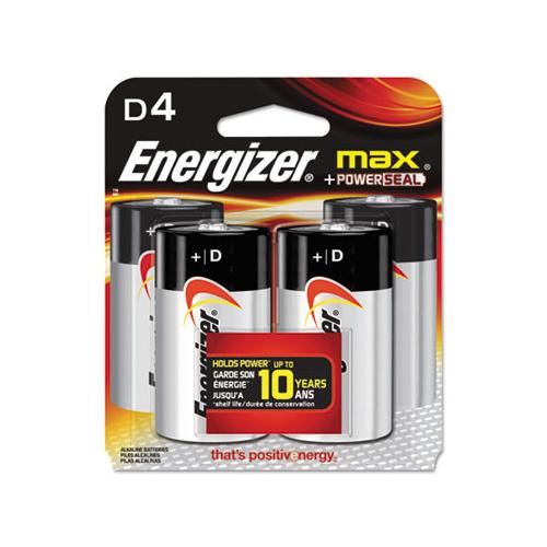 Max Alkaline D Batteries, 1.5v, 4-pack