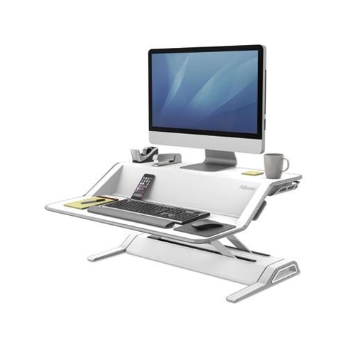 Lotus Sit-stand Workstation, 32.75w X 24.25d X 5.5 To 22.5h, White