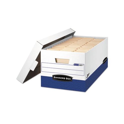 Presto Heavy-duty Storage Boxes, Letter Files, 13" X 16.5" X 10.38", White-blue, 12-carton