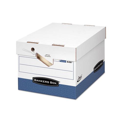 Presto Ergonomic Design Storage Boxes, Letter-legal Files, 12.88" X 16.5" X 10.38", White-blue, 12-carton