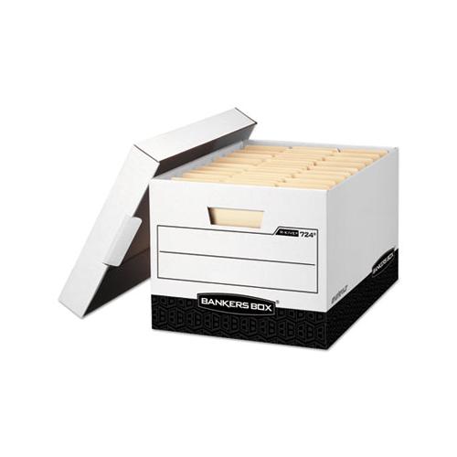 R-kive Heavy-duty Storage Boxes, Letter-legal Files, 12.75" X 16.5" X 10.38", White-black, 12-carton