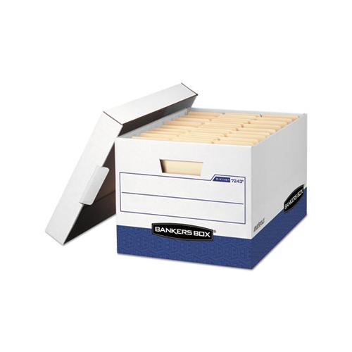 R-kive Heavy-duty Storage Boxes, Letter-legal Files, 12.75" X 16.5" X 10.38", White-blue, 12-carton