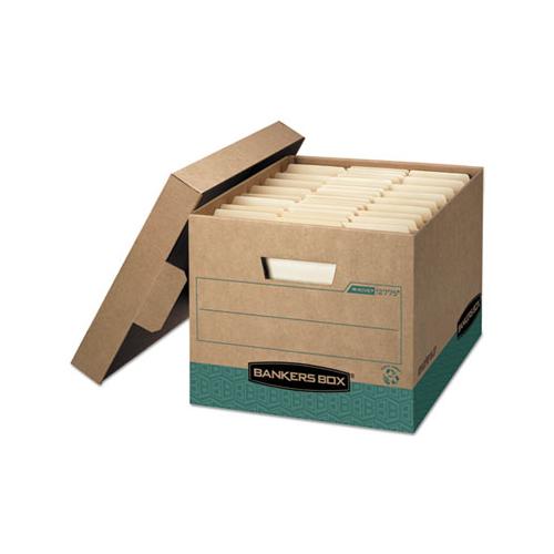 R-kive Heavy-duty Storage Boxes, Letter-legal Files, 12.75" X 16.5" X 10.38", Kraft-green, 12-carton
