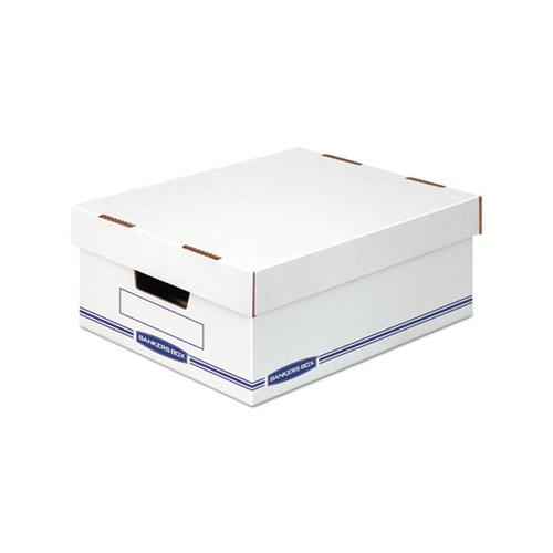 Organizer Storage Boxes, Large, 12.75" X 16.5" X 6.5", White-blue, 12-carton