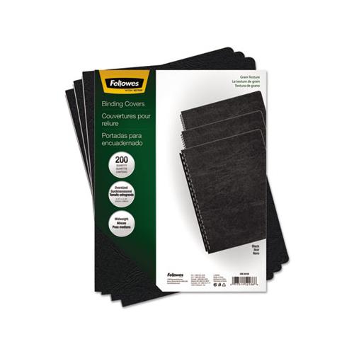 Classic Grain Texture Binding System Covers, 11-1-4 X 8-3-4, Black, 200-pack