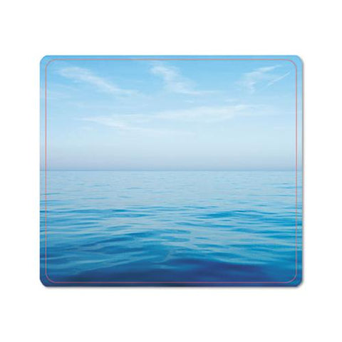 Recycled Mouse Pad, Nonskid Base, 7 1-2 X 9, Blue Ocean