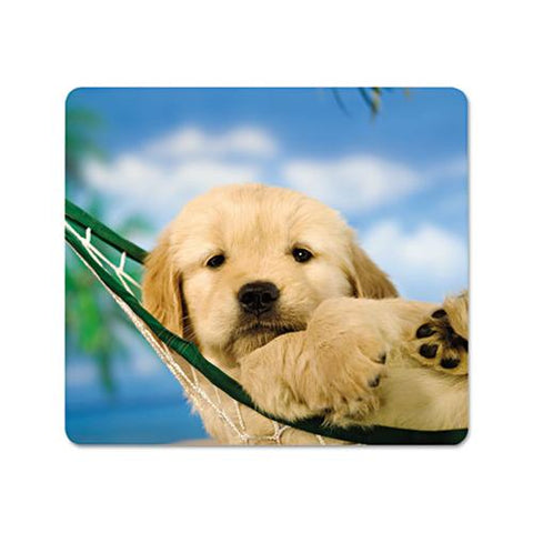Recycled Mouse Pad, Nonskid Base, 9 X 8 X 1-16, Puppy In Hammock