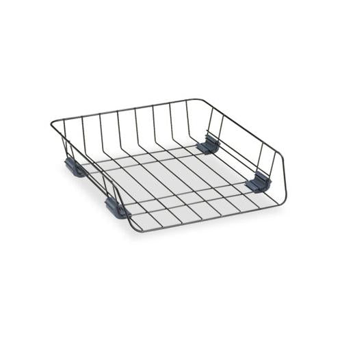Front-load Wire Desk Tray, 1 Section, Letter Size Files, 10.88" X 12.63" X 2.63", Black