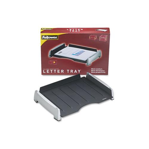 Office Suites Side Load Letter Tray, 1 Section, Letter Size Files, 14.81" X 10.31" X 2.5", Black-silver