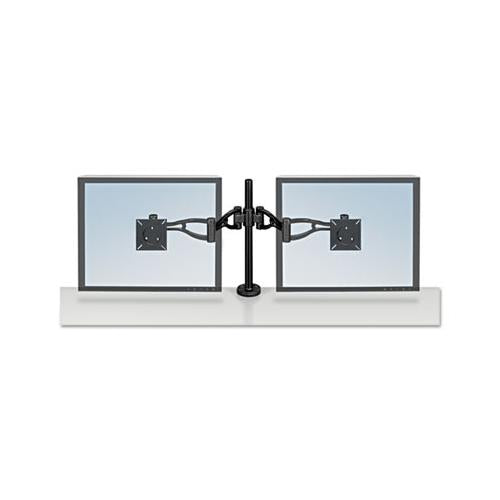 Desk-mount Dual Monitor Arm, Supports 24 Pounds, Black