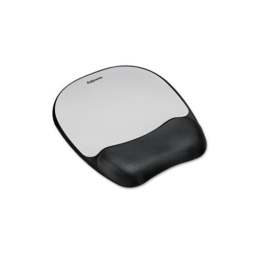 Memory Foam Mouse Pad Wrist Rest, 7 15-16 X 9 1-4, Black-silver