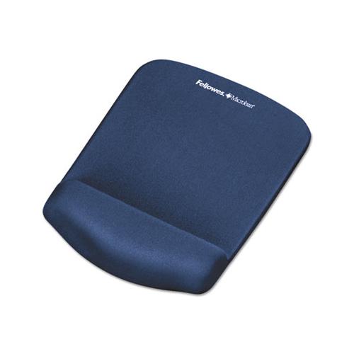 Plushtouch Mouse Pad With Wrist Rest, Foam, Blue, 7 1-4 X 9-3-8