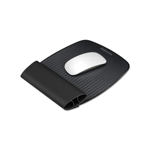 I-spire Wrist Rocker Mouse Pad With Wrist Rest, 7.81" X 10", Black-gray
