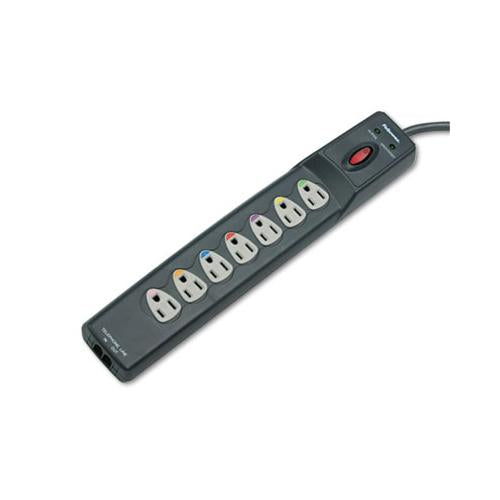 Power Guard Surge Protector, 7 Outlets, 6 Ft Cord, 1600 Joules, Gray