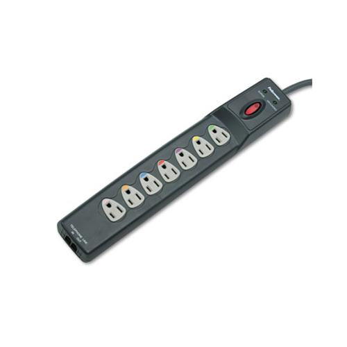 Power Guard Surge Protector, 7 Outlets, 12 Ft Cord, 1600 Joules, Gray