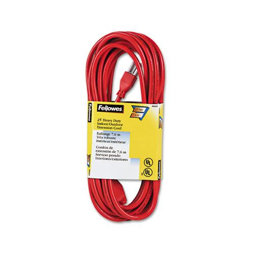 Indoor-outdoor Heavy-duty 3-prong Plug Extension Cord, 1-outlet, 25ft, Orange