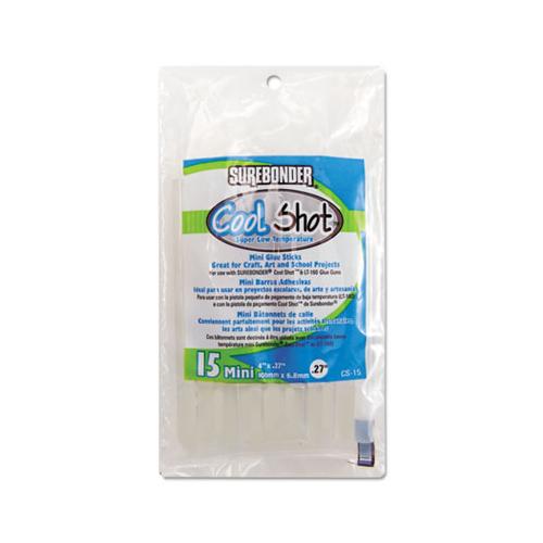 Coolshot Low Temp Glue Sticks, 0.27" X 4", Dries Clear, 15-pack